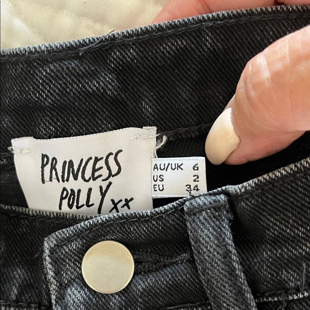 Princess Polly Black Straight Leg Jeans - Picture 4 of 5